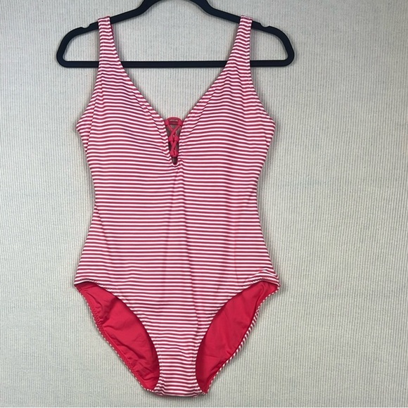 Tommy Bahama NWT Breaker Bay Reversible Lace Back Swimsuit Women’s Size 10 Coral - Picture 5 of 14